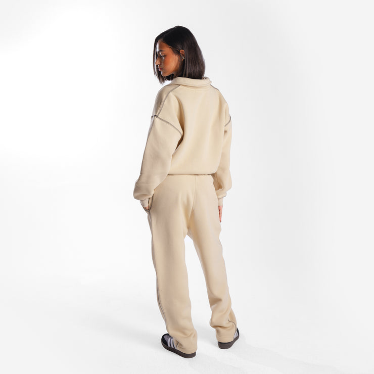 Beige Stitched Pants