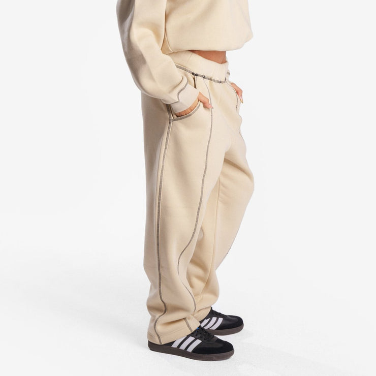 Beige Stitched Pants