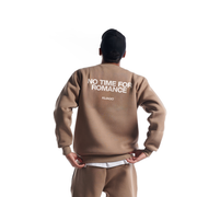 Brown "No Time For Romance" Oversized Crewneck