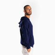 Navy Blue Knit Hoodie "RESPECT"