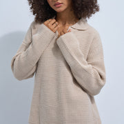 Beige Women's Knit V-neck