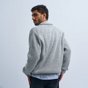 Grey Men's Knit Zip-up