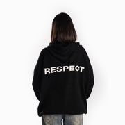 Black Knit Hoodie "RESPECT"