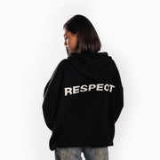 Black Knit Hoodie "RESPECT"