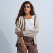 Beige/Brown Women's Knit Cardigan