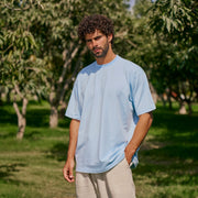 Sky Blue Plain Oversized T-Shirt