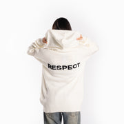 Cream Knit Hoodie "RESPECT"