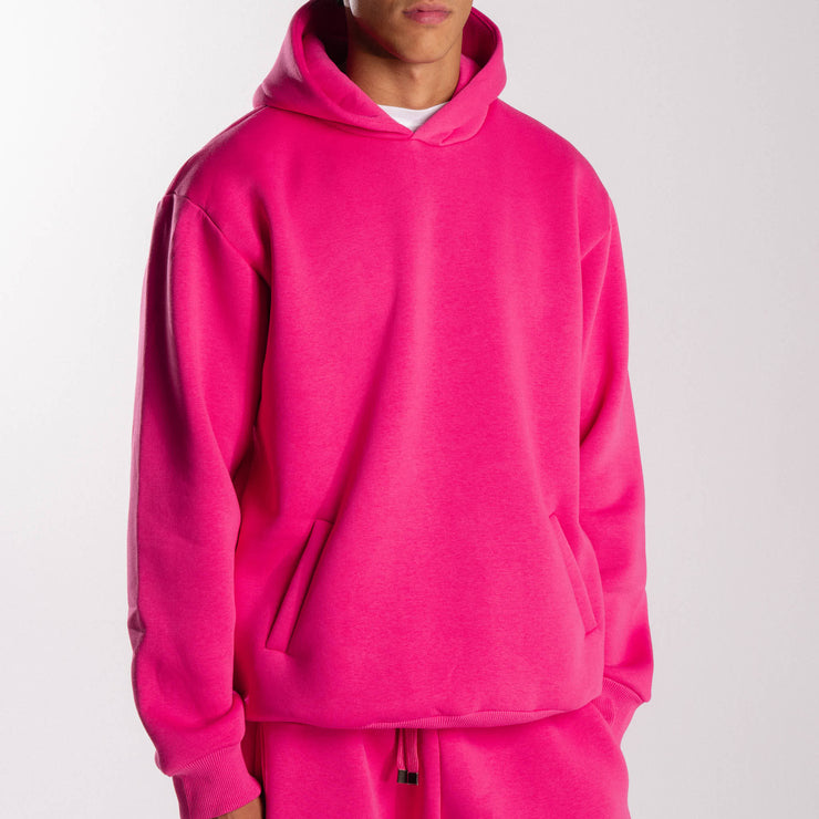 Fuchsia Plain Hoodie