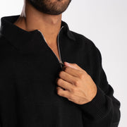 Black Knit Zip-up