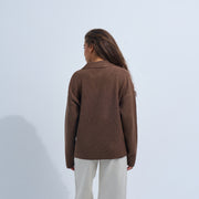Brown Women's Knit V-neck