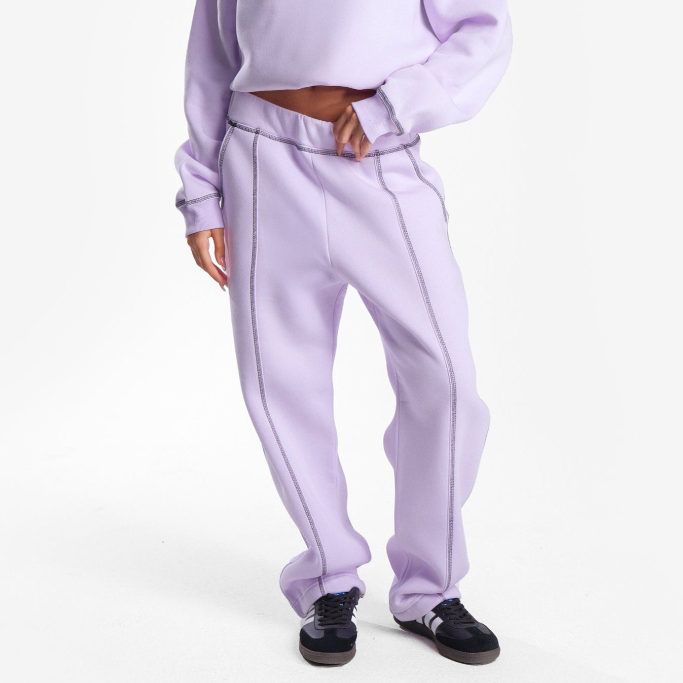 パンツ [MATINKIM]stitch point washed cotton pants in purple STITCH POINT WASHED COTTON PANTS IN CREAM – Matin Kim