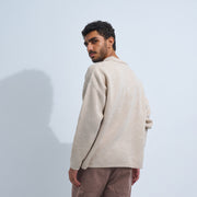Beige Men's Knit V-neck