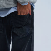 Black Men's Wide-leg Jeans