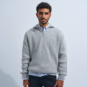 Grey Men's Knit Zip-up