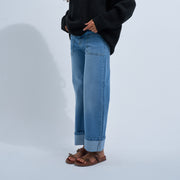 Light Blue Women's Jeans with Pockets