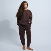 Brown Plain Crewneck