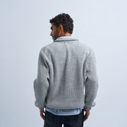 Grey Men's Knit Zip-up