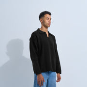 Black Men's Knit V-neck