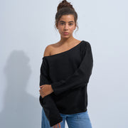 Black Women's Knit Off-shoulder
