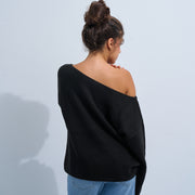 Black Women's Knit Off-shoulder