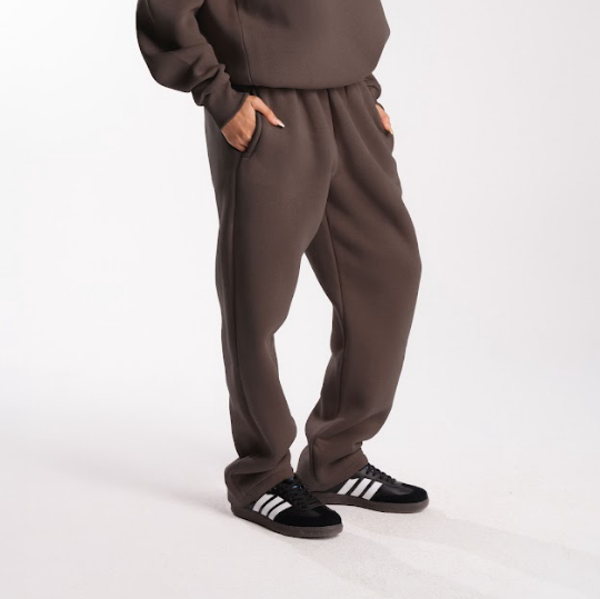 Brown Straight Leg Sweatpants
