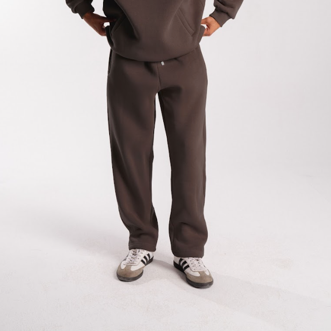 Brown Straight Leg Sweatpants