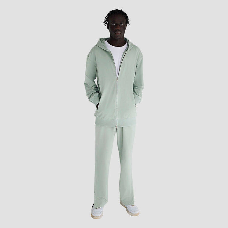 Sage Green Double Zipper Jacket